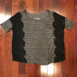 Free People We The Free Lace Short Sleeve Shirt